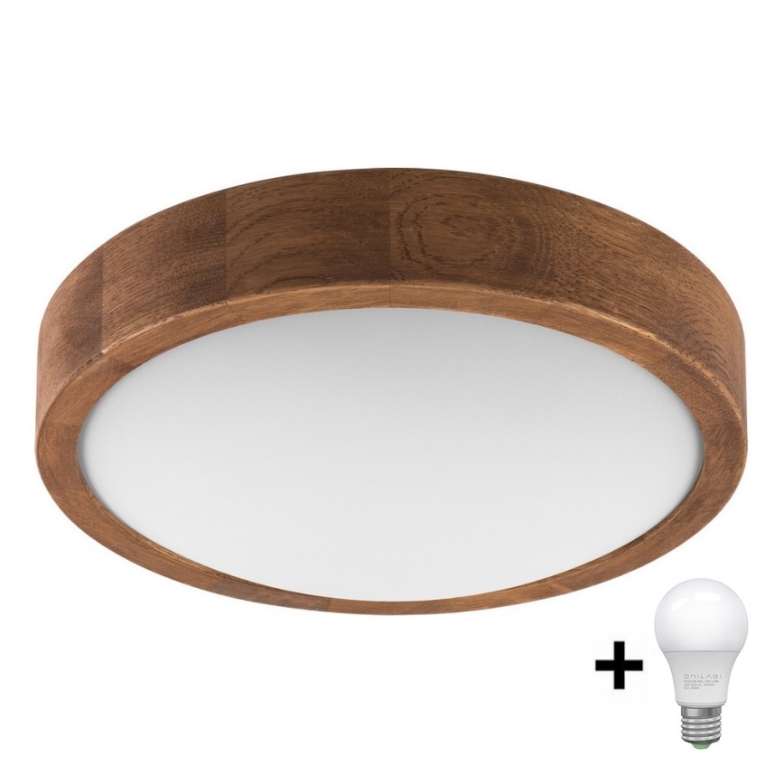 Brilagi - Plafón LED CARVALHO SLIM 1xE27/60W/230V roble cereza diá. 27 cm
