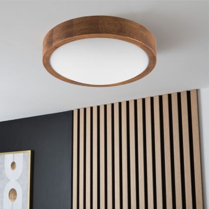 Brilagi - Plafón LED CARVALHO SLIM 1xE27/60W/230V roble cereza diá. 27 cm