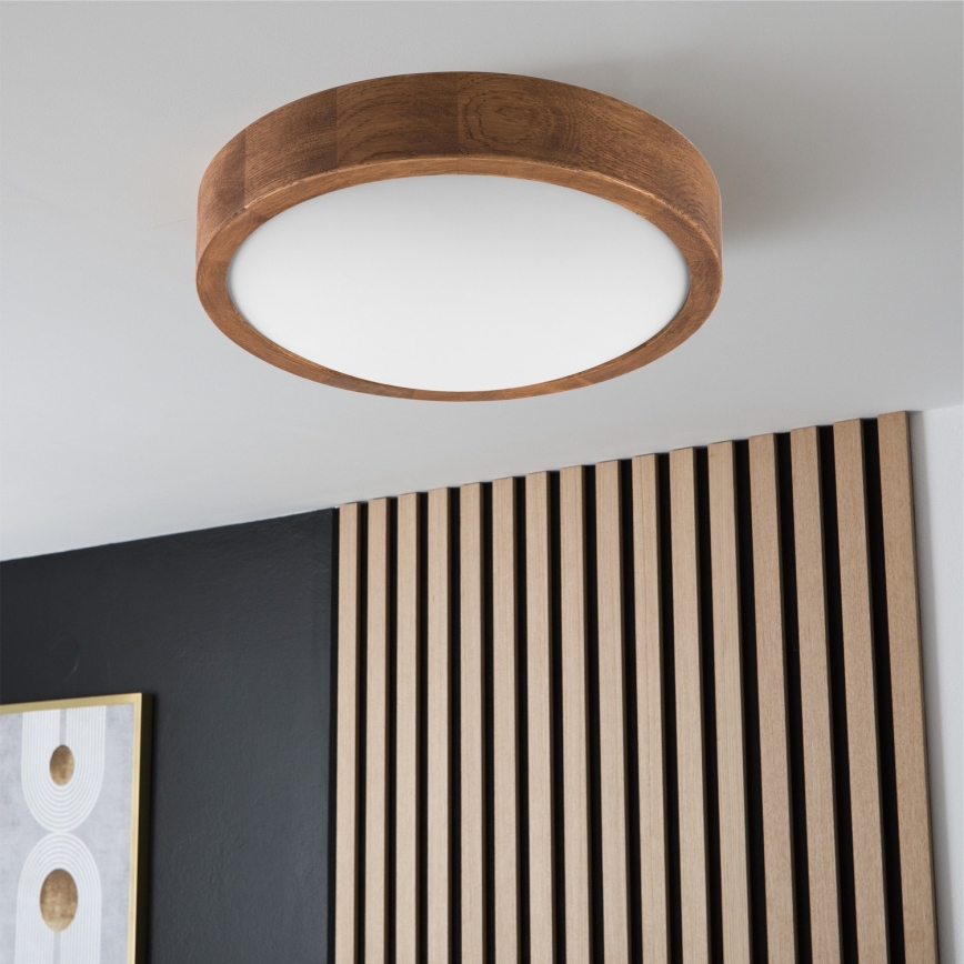 Brilagi - Plafón LED CARVALHO SLIM 1xE27/60W/230V roble cereza diá. 27 cm