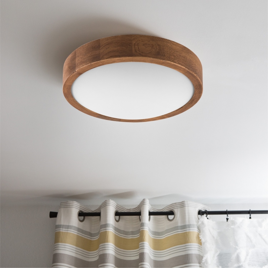Brilagi - Plafón LED CARVALHO SLIM 1xE27/60W/230V roble cereza diá. 27 cm