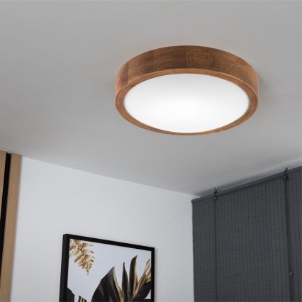 Brilagi - Plafón LED CARVALHO SLIM 1xE27/60W/230V roble cereza diá. 27 cm