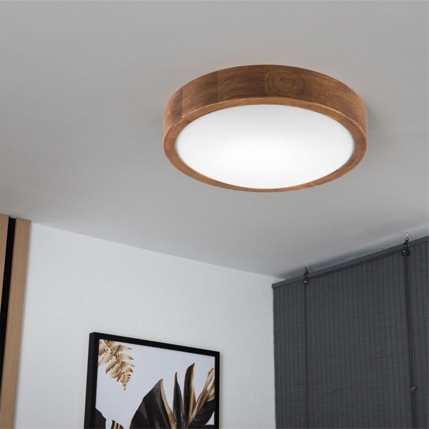 Brilagi - Plafón LED CARVALHO SLIM 1xE27/60W/230V roble cereza diá. 27 cm