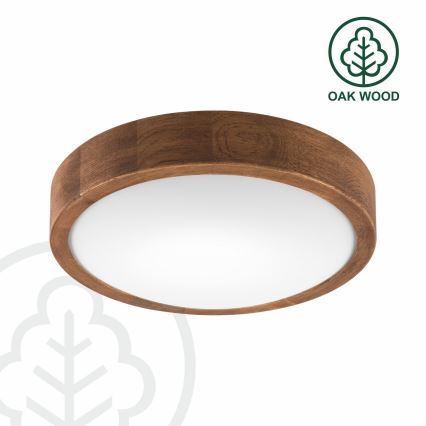 Brilagi - Plafón LED CARVALHO SLIM 1xE27/60W/230V roble cereza diá. 27 cm