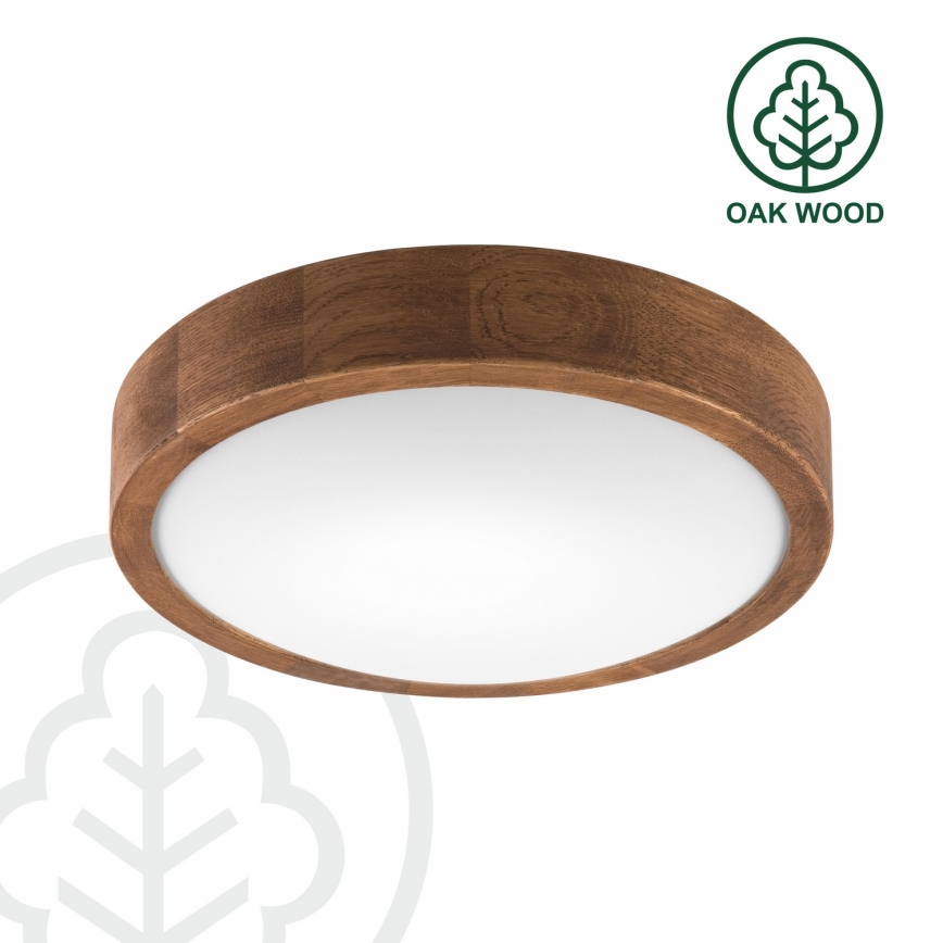 Brilagi - Plafón LED CARVALHO SLIM 1xE27/60W/230V roble cereza diá. 27 cm