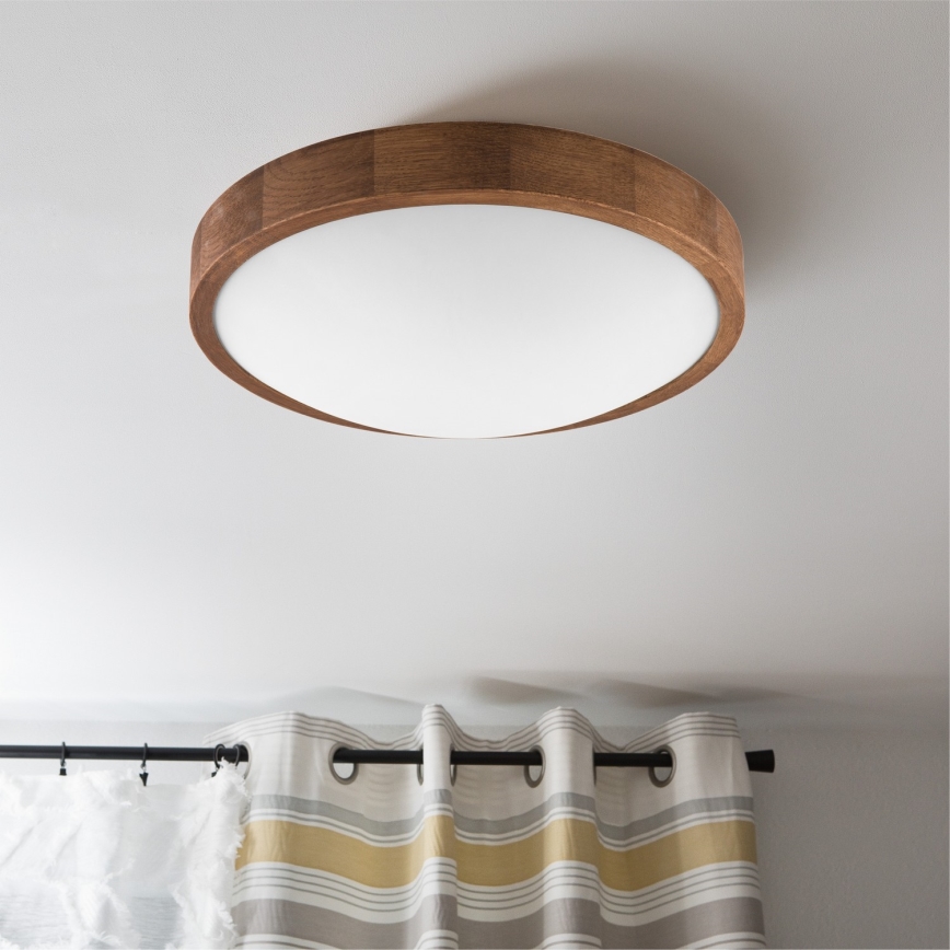 Brilagi - Plafón LED CARVALHO SLIM 2xE27/60W/230V roble cereza diá. 37 cm