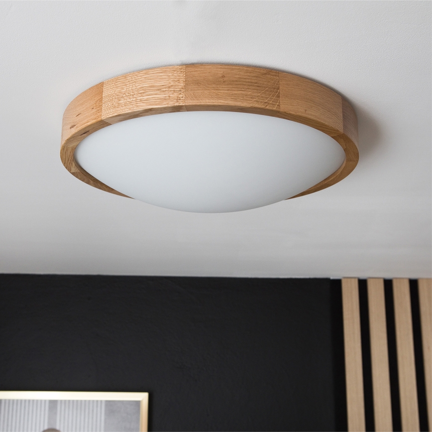 Brilagi - Plafón LED CARVALHO SLIM 2xE27/60W/230V roble diá. 37 cm