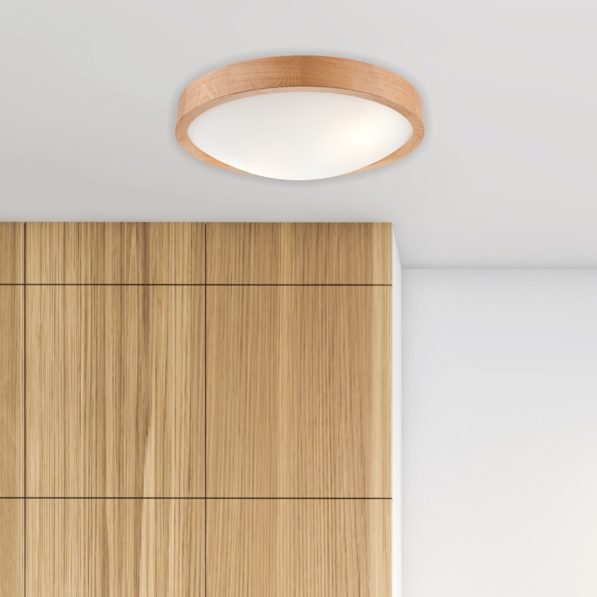 Brilagi - Plafón LED CARVALHO SLIM 2xE27/60W/230V roble diá. 37 cm