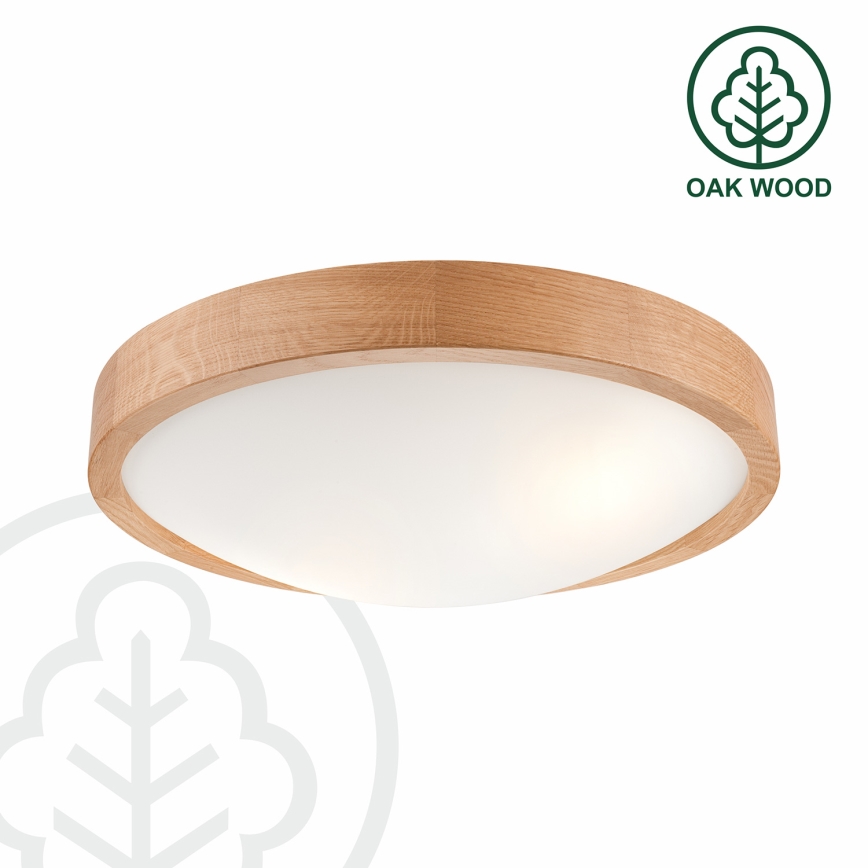 Brilagi - Plafón LED CARVALHO SLIM 2xE27/60W/230V roble diá. 37 cm