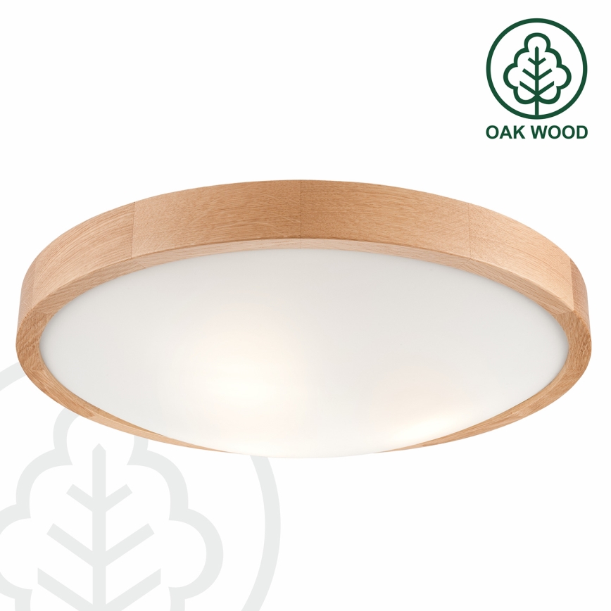 Brilagi - Plafón LED CARVALHO SLIM 3xE27/60W/230V roble diá. 47 cm