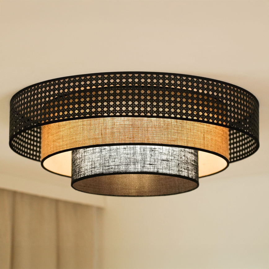 Brilagi - Plafón LED DAKOTA LUNETA LED/12W/230V diá. 60 cm 3000K/4000K/6400K negro/beige