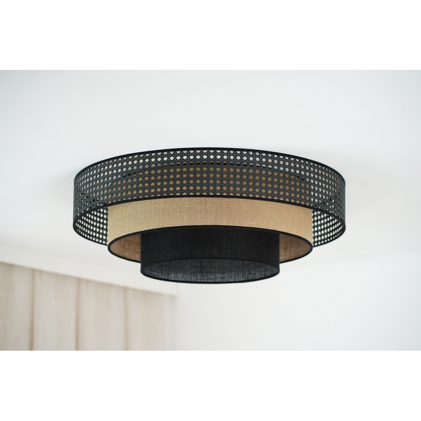 Brilagi - Plafón LED DAKOTA LUNETA LED/12W/230V diá. 60 cm 3000K/4000K/6400K negro/beige