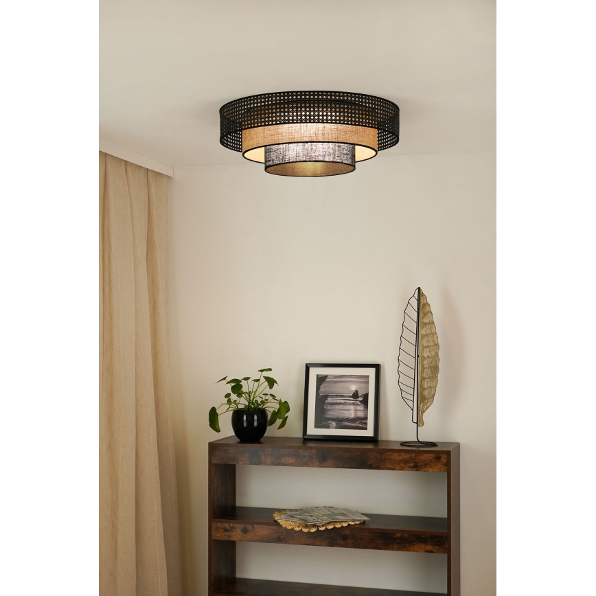Brilagi - Plafón LED DAKOTA LUNETA LED/12W/230V diá. 60 cm 3000K/4000K/6400K negro/beige