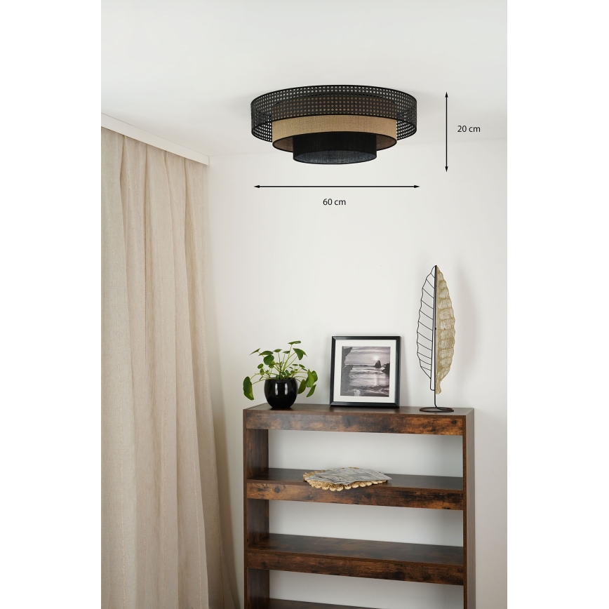 Brilagi - Plafón LED DAKOTA LUNETA LED/12W/230V diá. 60 cm 3000K/4000K/6400K negro/beige