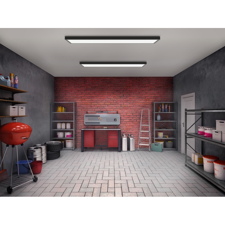 Brilagi- Plafón LED de baño FRAME LED/40W/230V 120x30 cm IP44 negro