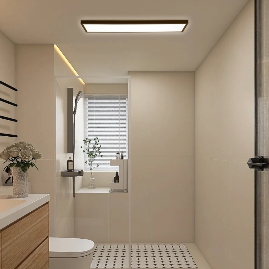 Brilagi - Plafón LED de baño FRAME LED/50W/230V 120x30 cm IP44 negro
