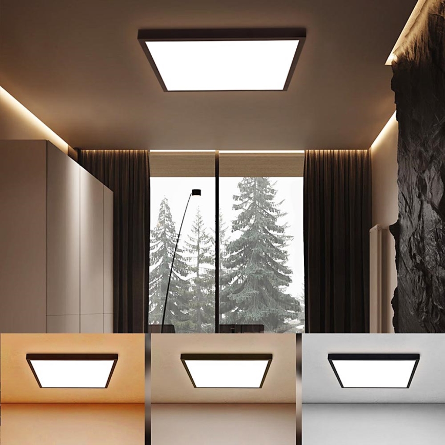 Brilagi - Plafón LED de baño FRAME LED/50W/230V 60x60 cm 3000/4000/6000K IP44 negro