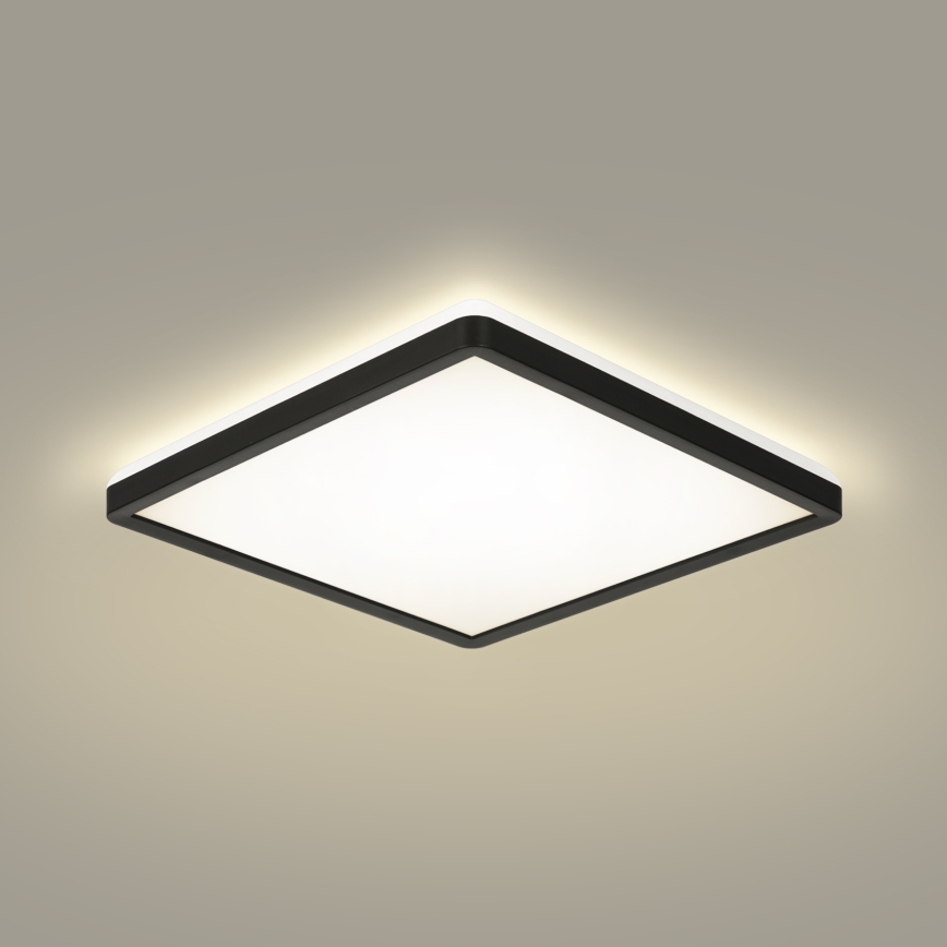 Brilagi - Plafón LED de baño ULTRA SLIM LED/18W/230V 30x30 cm negro IP54