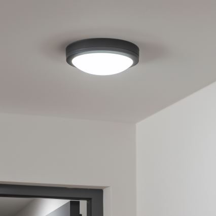 Brilagi - Plafón LED de exterior LED/20W/230V diá. 23 cm IP54 antracita