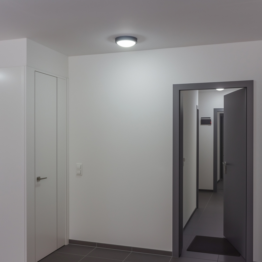 Brilagi - Plafón LED de exterior LED/20W/230V diá. 23 cm IP54 antracita
