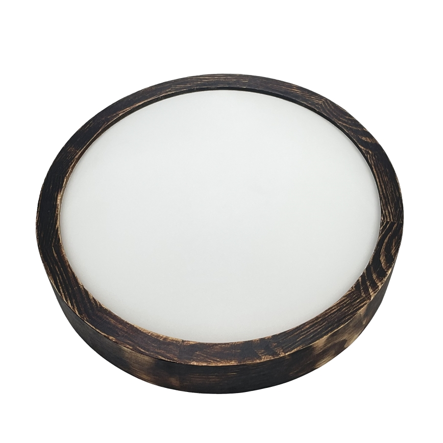 Brilagi - Plafón LED de techo CARVALHO SLIM SMOKEY LED/20W/230V, roble, diámetro 27,5 cm