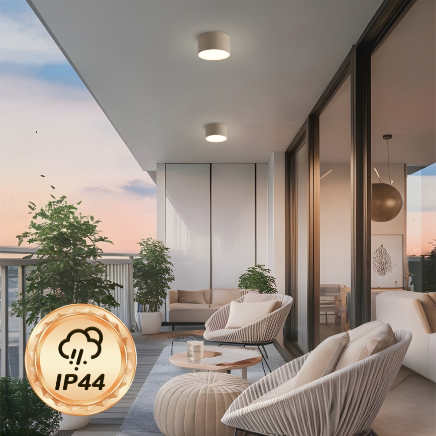 Brilagi - Lámpara de techo LED para baño FORIS LED/9W/230V Ø 9 cm beige IP44 CRI 90