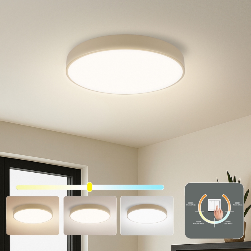 Brilagi - Plafón LED de techo POOL 48W/230V, 3000/4500/6000K, Ø 40 cm, beige