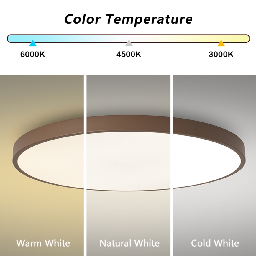 Brilagi - Luminaria de techo LED POOL LED/100W/230V 3000/4000/6000K Ø 80 cm marrón