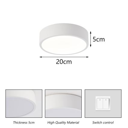Brilagi - Plafón LED de techo POOL LED/18W/230V 3000/4500/6000K Ø 20 cm blanco