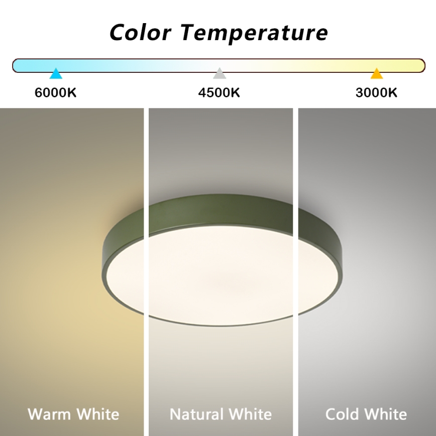 Brilagi - Luminaria LED de techo POOL LED/48W/230V 3000/4000/6000K Ø 40 cm verde