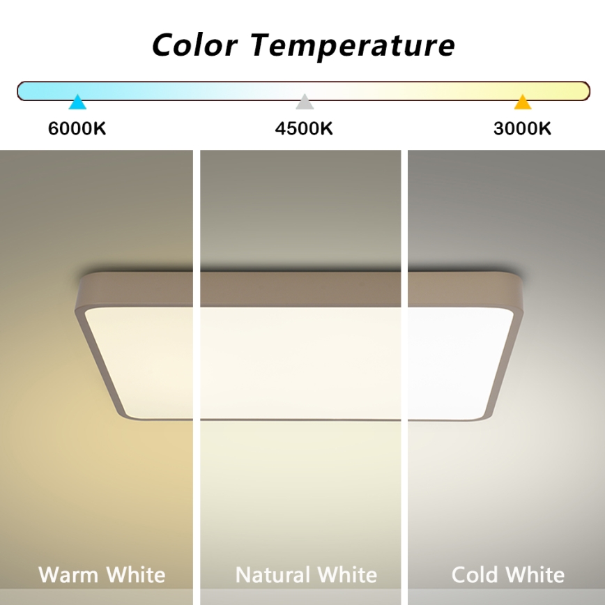 Brilagi - Plafón LED de techo POOL LED/48W/230V 3000/4500/6000K 50x50 cm beige