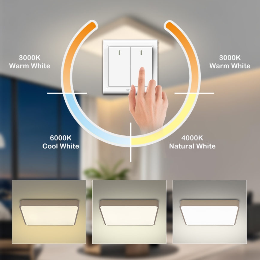 Brilagi - Plafón LED de techo POOL LED/48W/230V 3000/4500/6000K 50x50 cm beige