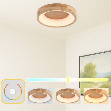 Brilagi - Plafón LED FALCON WOOD LED/30W/230V 3000/4000/6000K Ø 45 cm madera