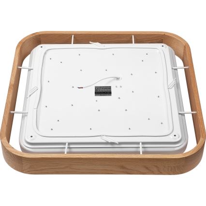 Brilagi - Plafón LED regulable MANAROLA CUBIC LED/24W/230V 3000-6500K roble + mando a distancia