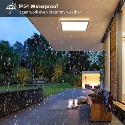 Brilagi - Plafón de techo para baño ULTRA SLIM LED/24W/230V 42x42 cm oro rosa IP54