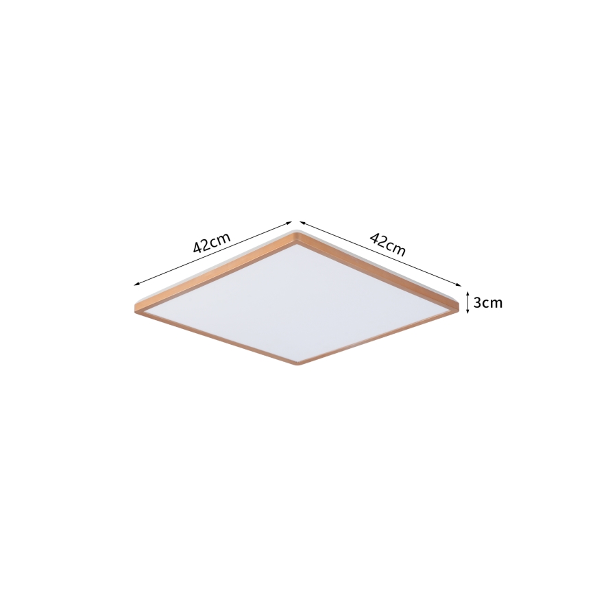 Brilagi - Plafón de techo para baño ULTRA SLIM LED/24W/230V 42x42 cm oro rosa IP54