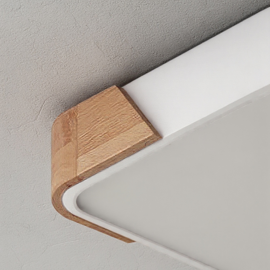 Brilagi - Plafón LED PILANA LED/24W/230V roble/blanco 32x32 cm