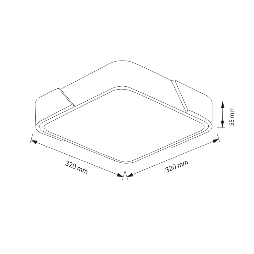 Brilagi - Plafón LED PILANA LED/24W/230V roble/blanco 32x32 cm