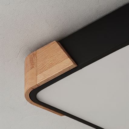 Brilagi - Plafón LED PILANA LED/24W/230V roble/negro 32x32 cm