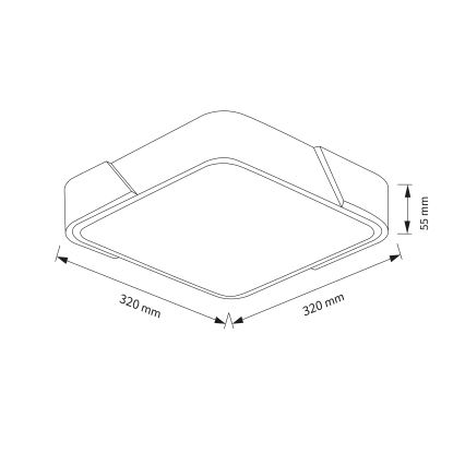 Brilagi - Plafón LED PILANA LED/24W/230V roble/negro 32x32 cm