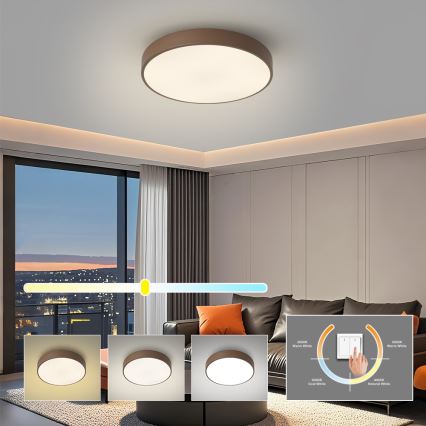 Brilagi - Plafón LED POOL LED/48W/230V 3000/4000/6000K Ø 40 cm marrón