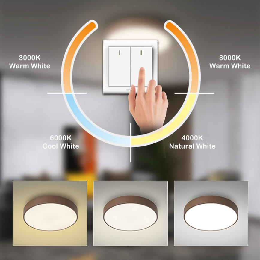 Brilagi - Lámpara de techo LED POOL LED/36W/230V 3000/4000/6000K Ø 30 cm marrón