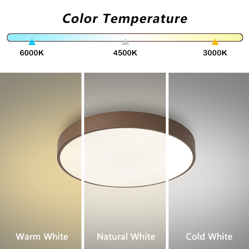 Brilagi - Lámpara de techo LED POOL LED/36W/230V 3000/4000/6000K Ø 30 cm marrón