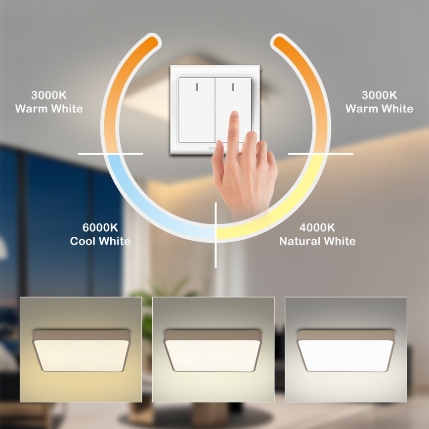 Brilagi - Plafón LED POOL LED/36W/230V 3000/4500/6000K 40x40 cm beige