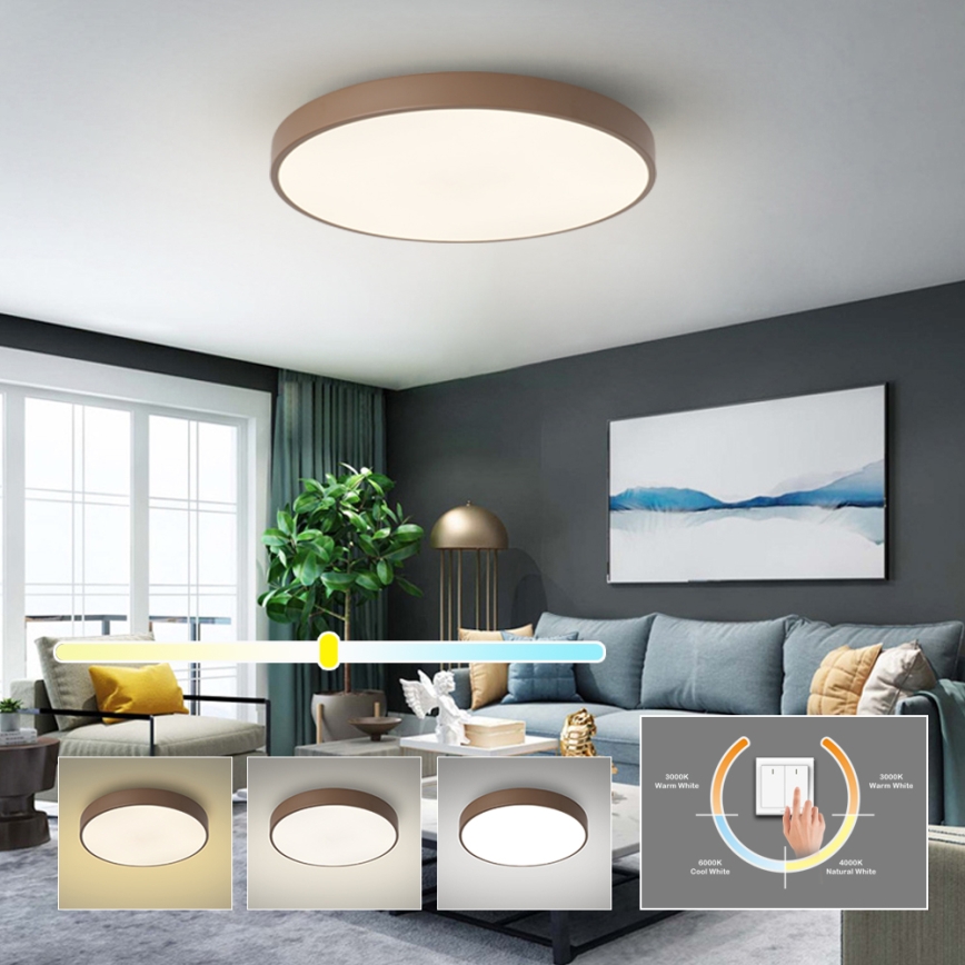 Brilagi - Lámpara de techo LED POOL LED/60W/230V 3000/4000/6000K, diámetro 60 cm, marrón