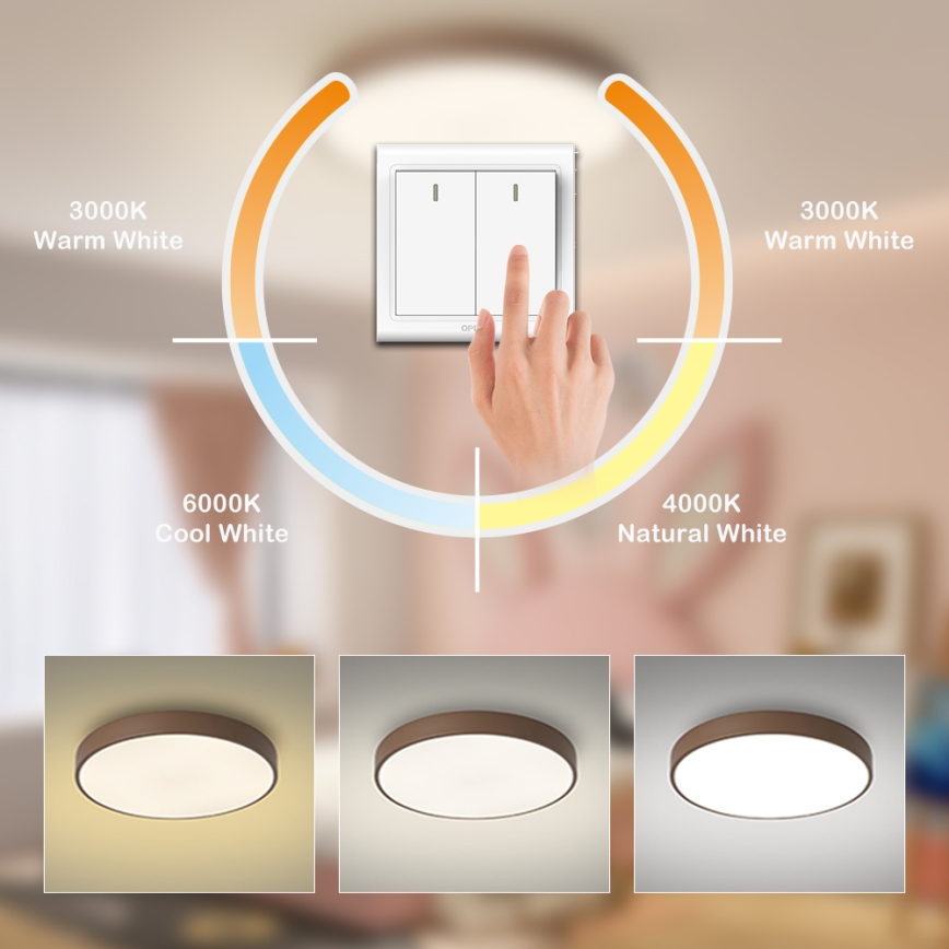 Brilagi - Lámpara de techo LED POOL LED/60W/230V 3000/4000/6000K, diámetro 60 cm, marrón