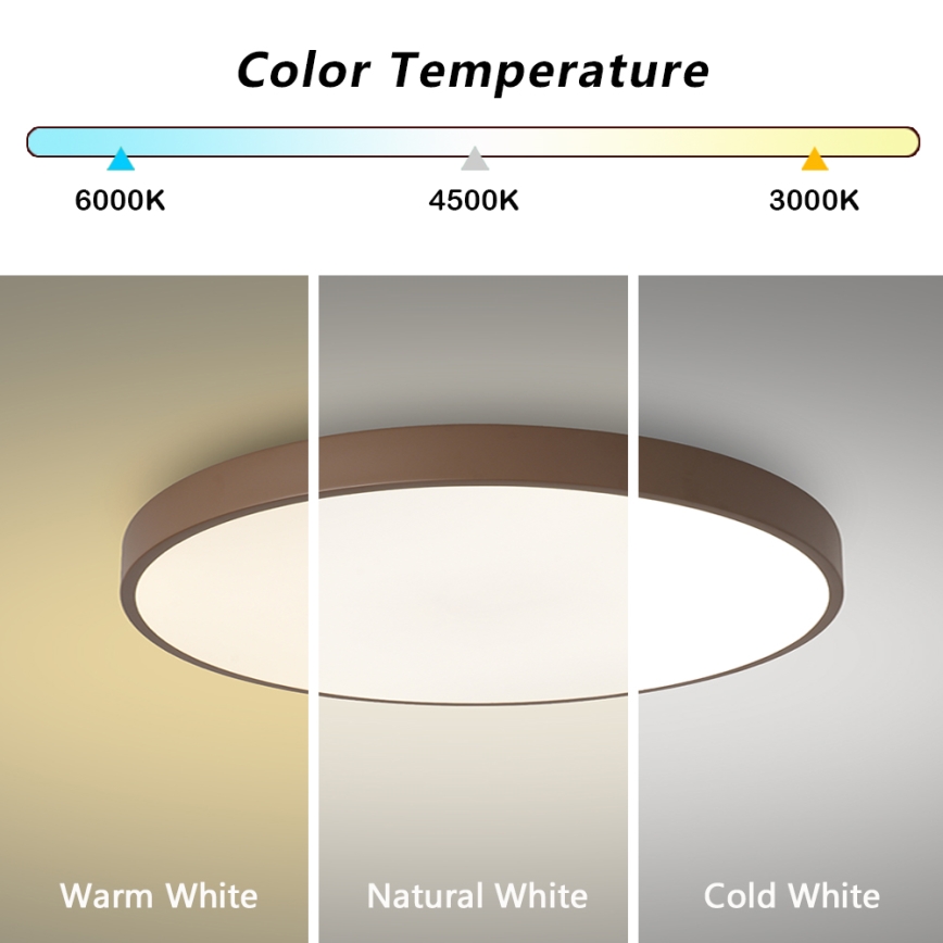 Brilagi - Lámpara de techo LED POOL LED/60W/230V 3000/4000/6000K, diámetro 60 cm, marrón