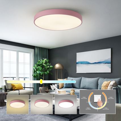 Brilagi - Luminaria de techo LED POOL LED/60W/230V 3000/4000/6000K Ø 60 cm rosa