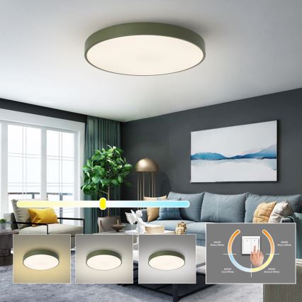 Brilagi - Plafón LED de techo POOL 60 W 230 V 3000/4000/6000 K Ø 60 cm verde