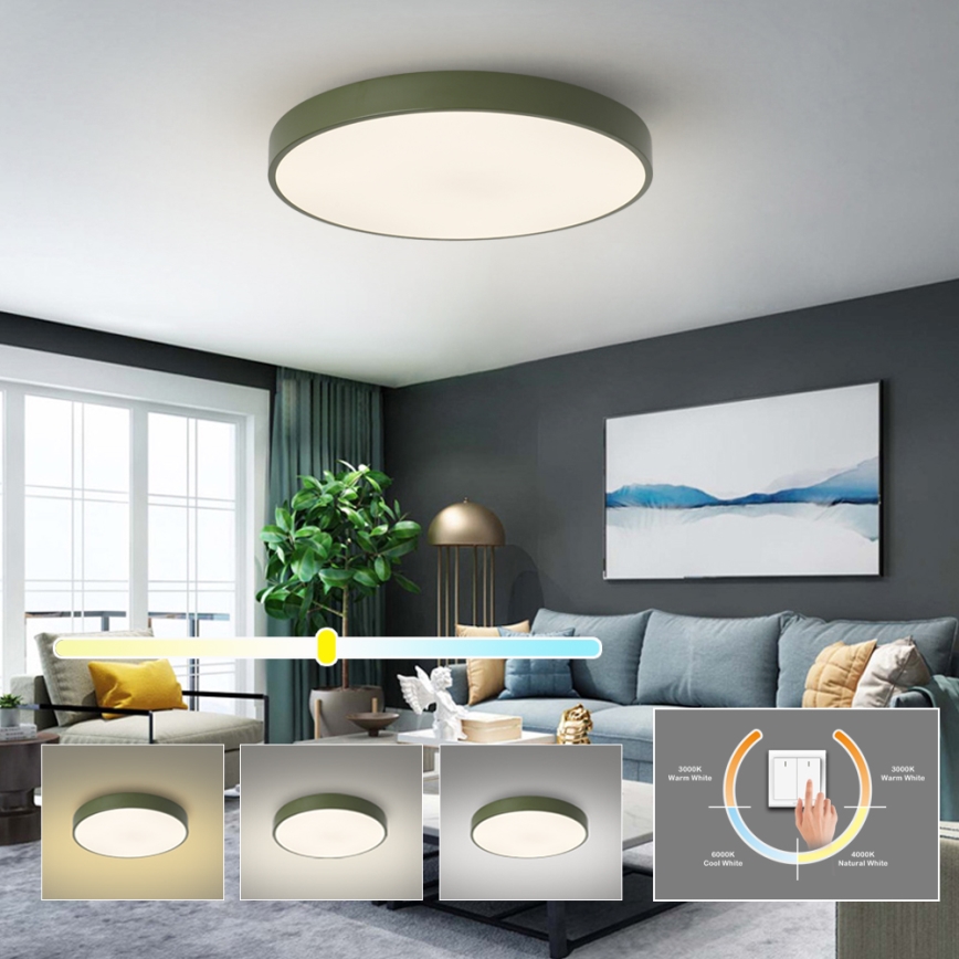 Brilagi - Plafón LED de techo POOL 60 W 230 V 3000/4000/6000 K Ø 60 cm verde