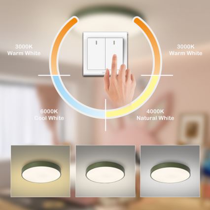 Brilagi - Plafón LED de techo POOL 60 W 230 V 3000/4000/6000 K Ø 60 cm verde